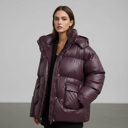 Stylische und glänzende Pufferjacke