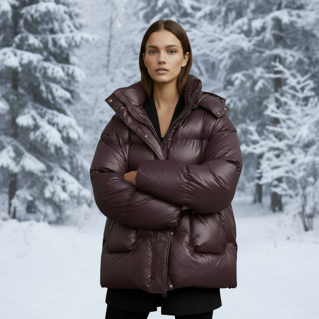 Stylische und glänzende Pufferjacke