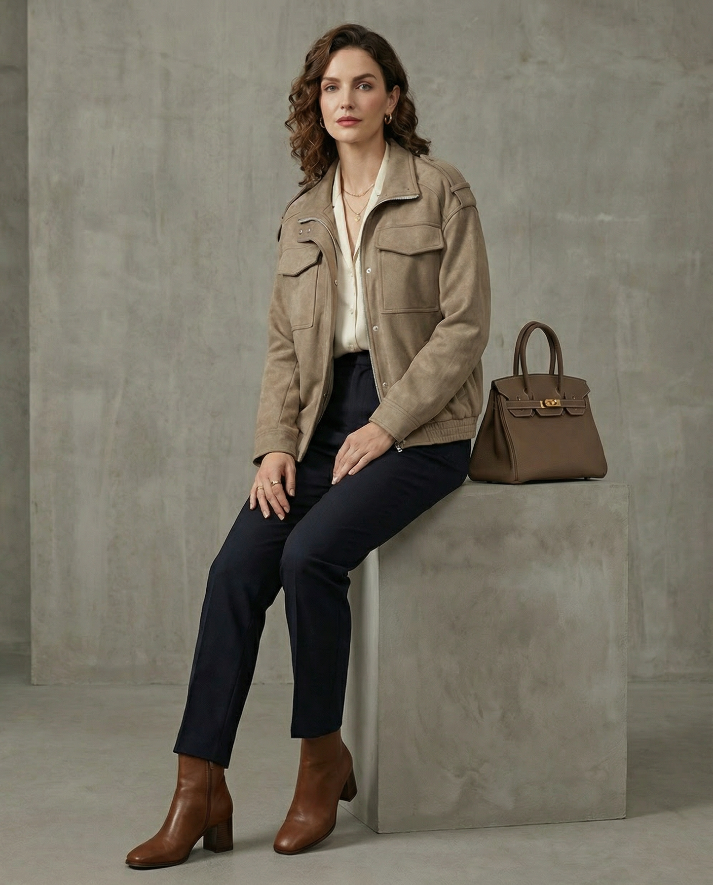 Stylische Jacke im Wildlederlook für einen eleganten Auftritt