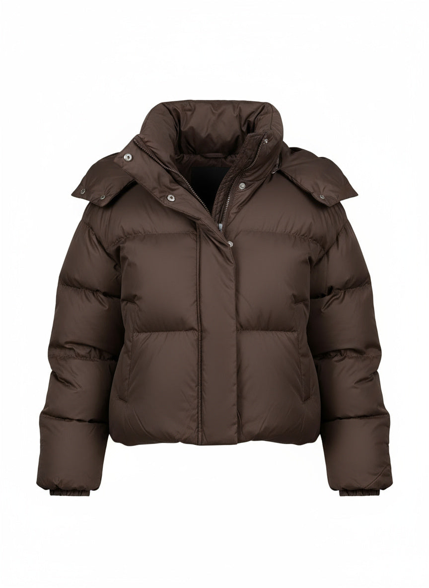 Gepolsterte Windbreaker-Jacke mit Kapuze