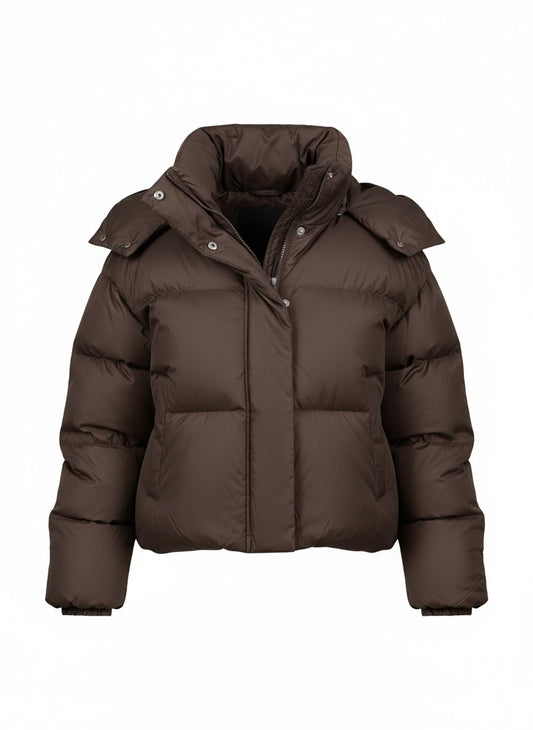 Gepolsterte Windbreaker-Jacke mit Kapuze