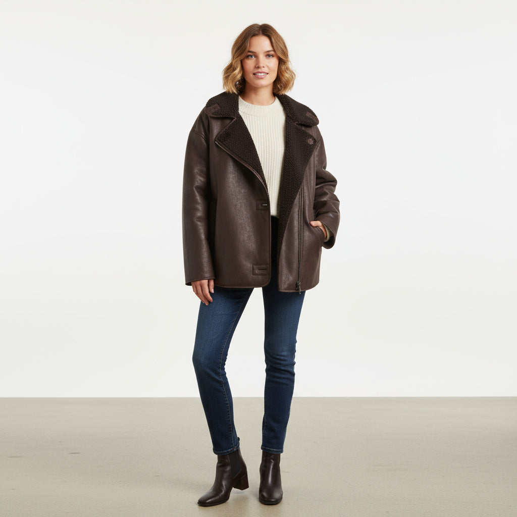 Elegante und modische Kunstlederjacke