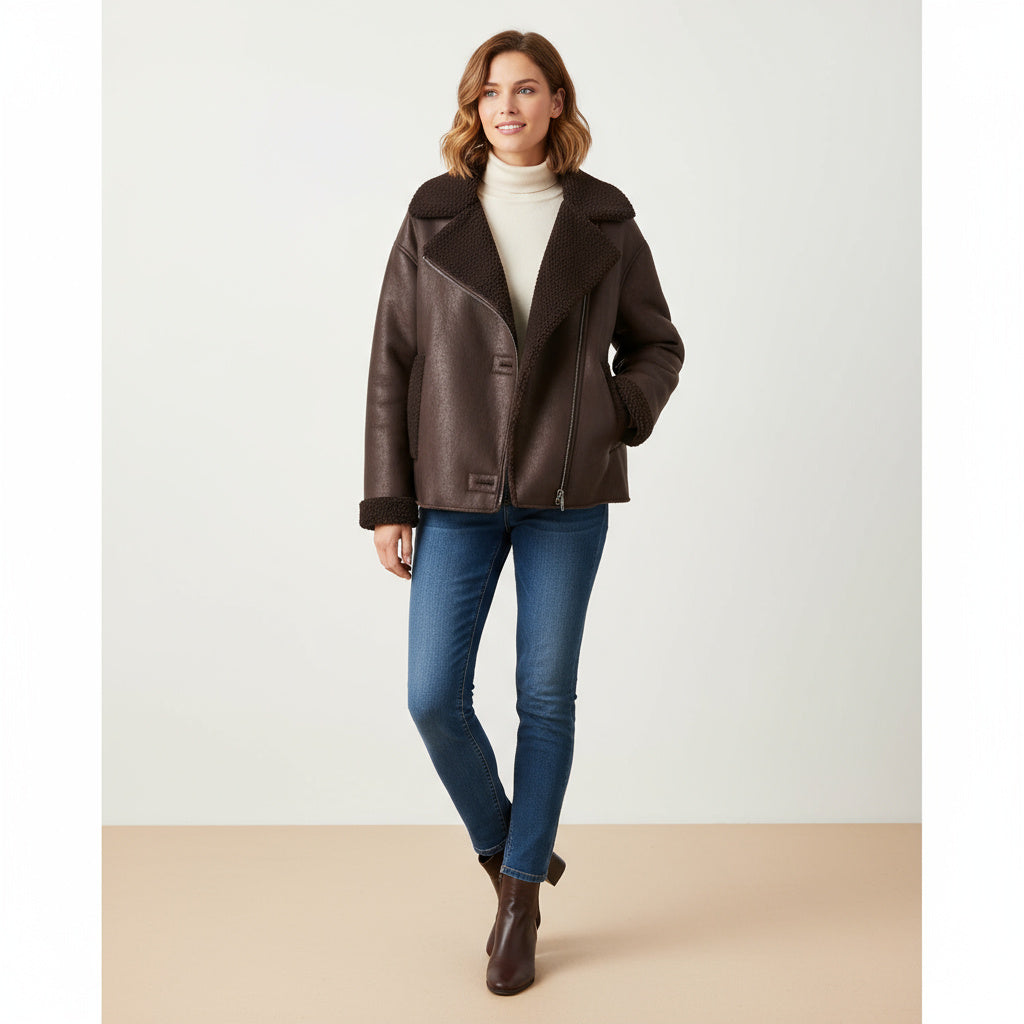 Elegante und modische Kunstlederjacke