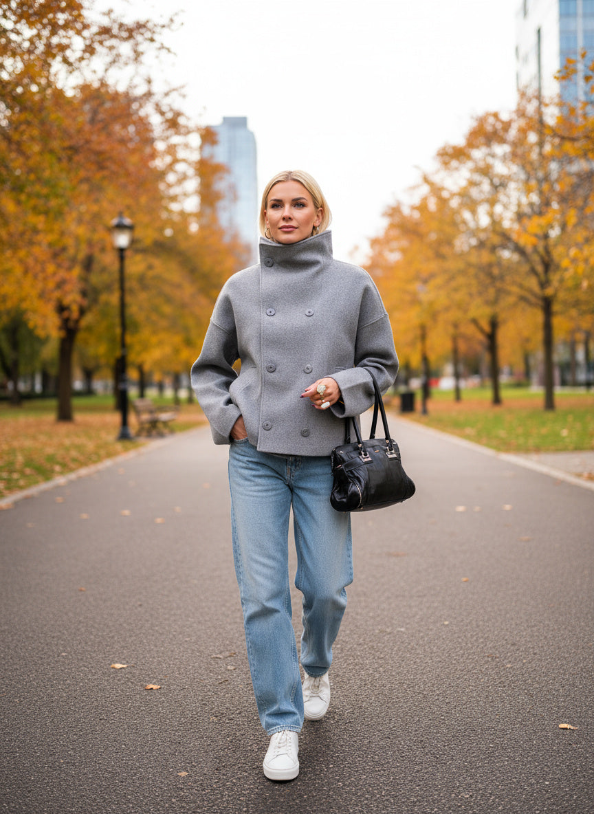 Elegante Jacke mit Stehkragen