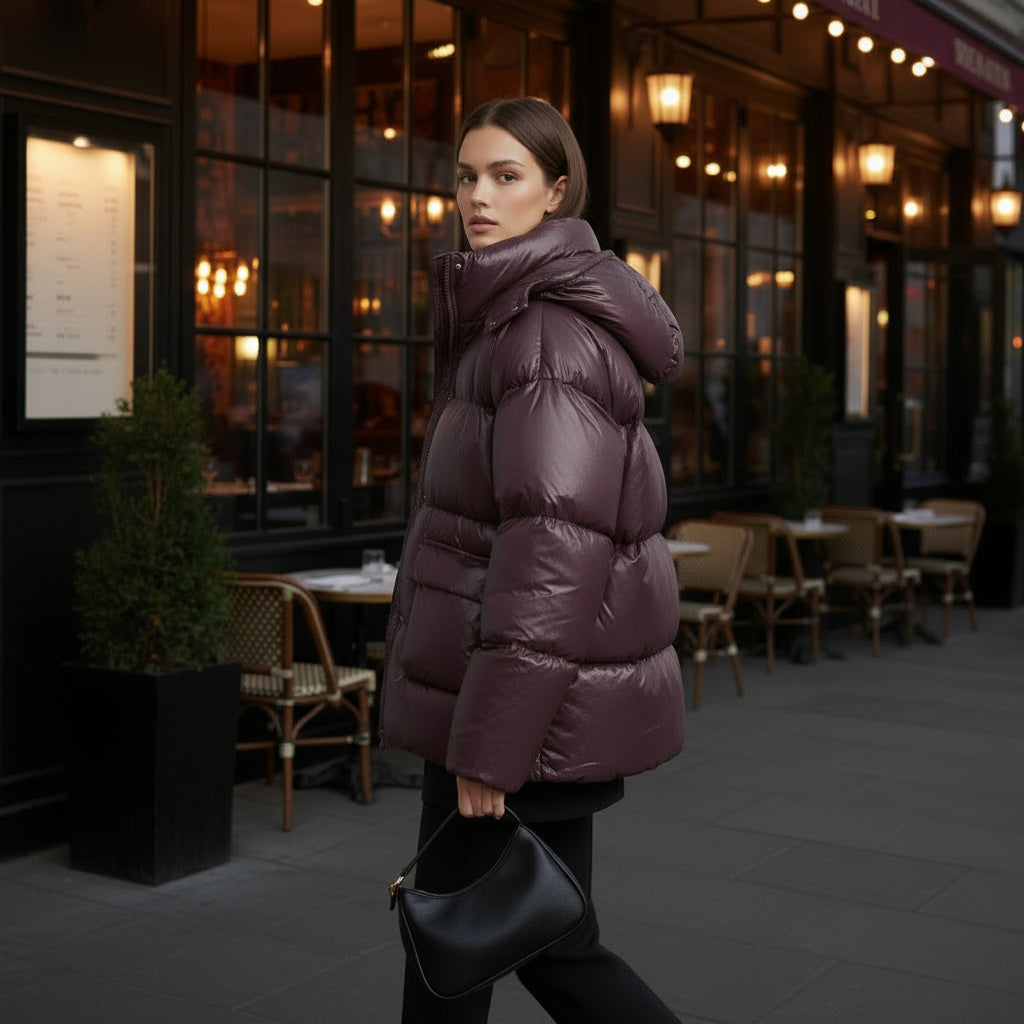 Stylische und glänzende Pufferjacke