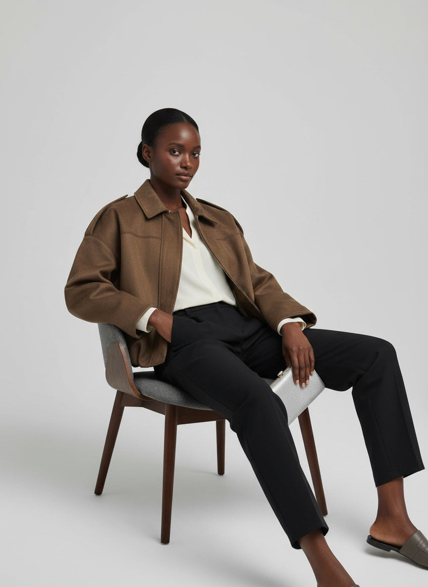 Stylische Bomberjacke im hochwertigen Wildlederlook