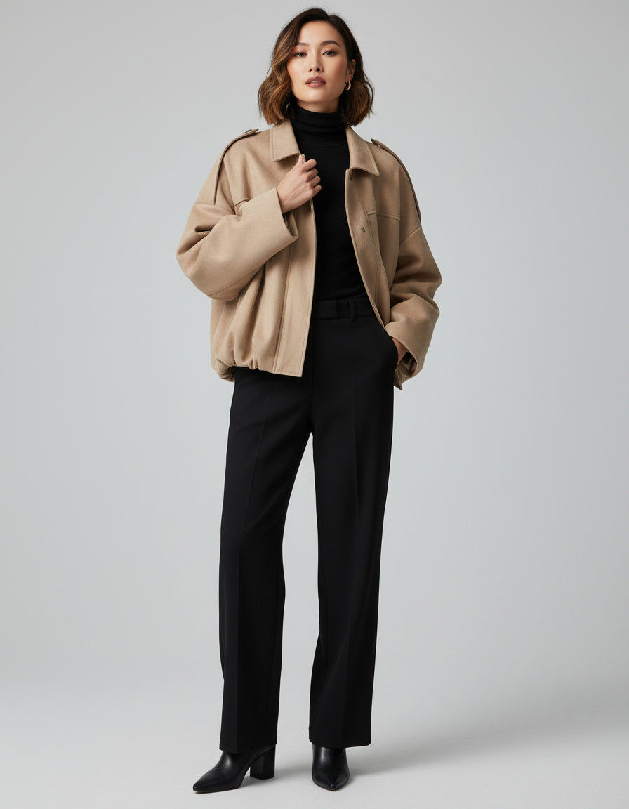 Stylische Bomberjacke im hochwertigen Wildlederlook