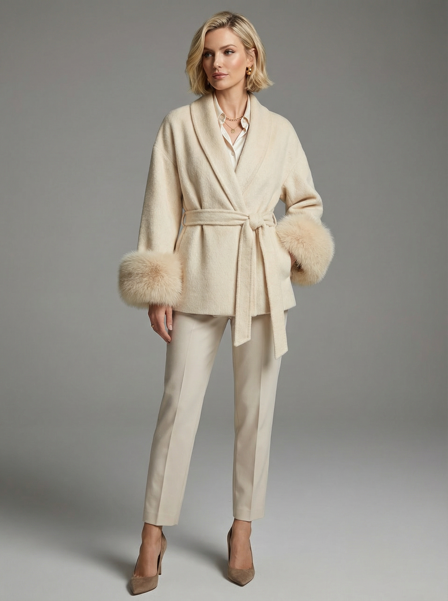 Luxuriöser Kunstfellmantel für stilvollen Komfort