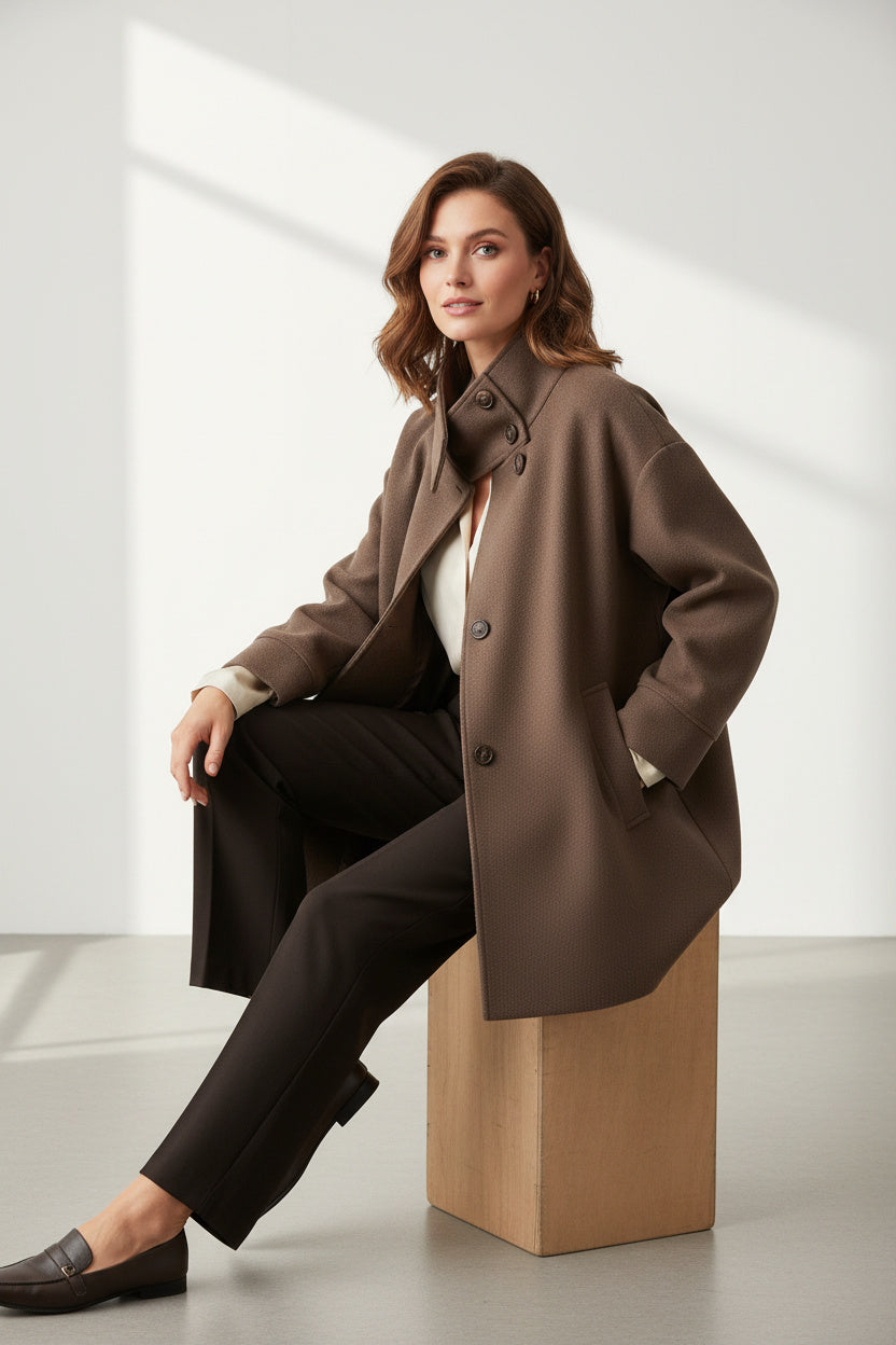 Elegante Stehkragenjacke für einen stilvollen Auftritt