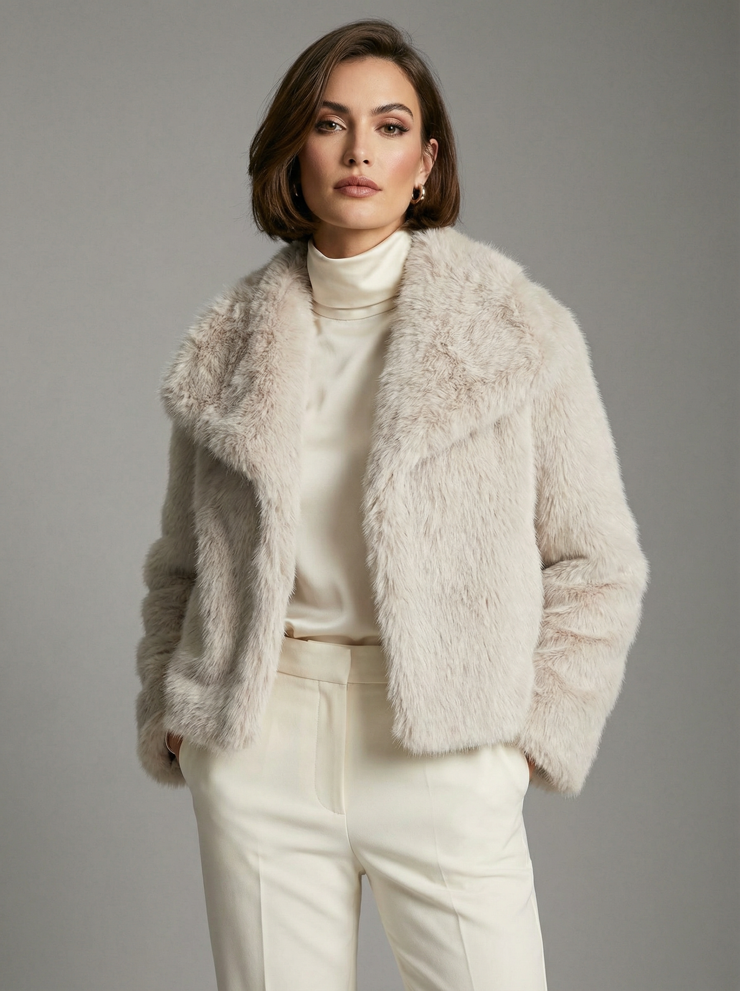 Eleganter Kunstfell-Mantel für stilvollen Komfort