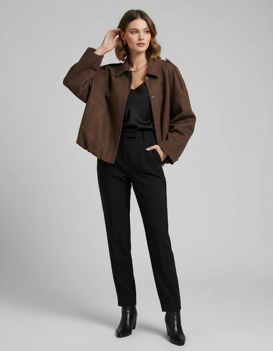 Stylische Bomberjacke im hochwertigen Wildlederlook