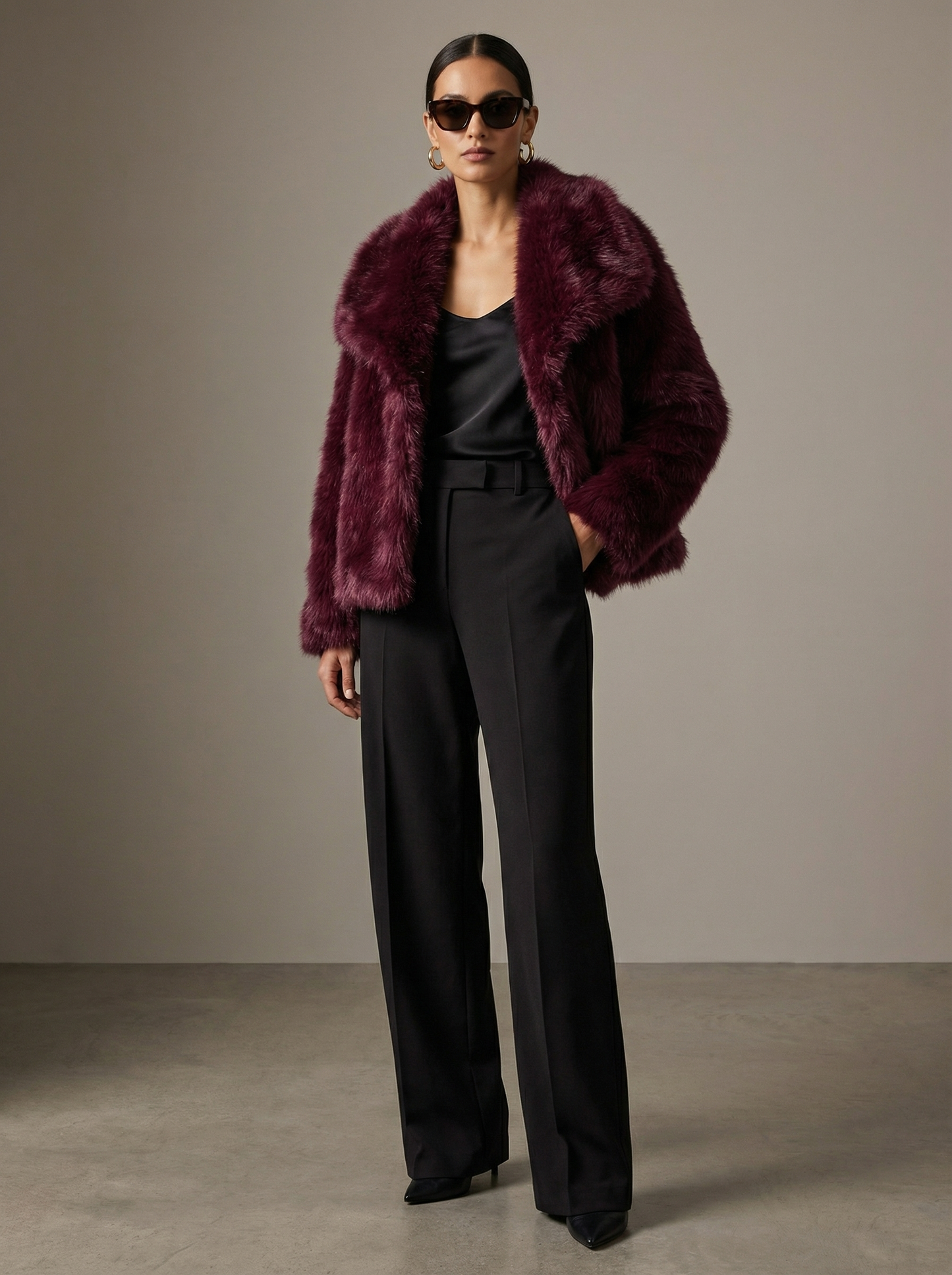 Eleganter Kunstfell-Mantel für stilvollen Komfort