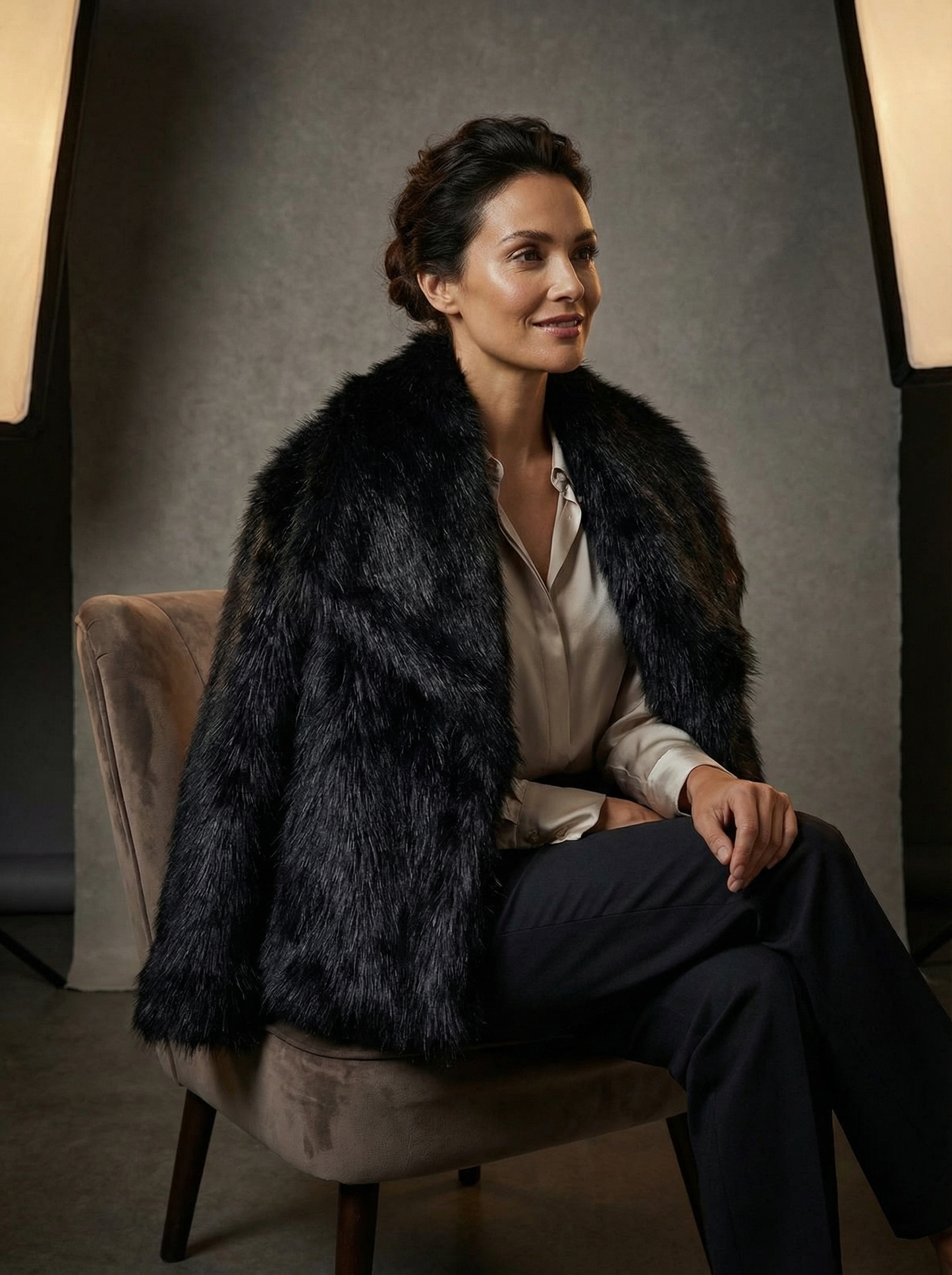 Eleganter Kunstfell-Mantel für stilvollen Komfort