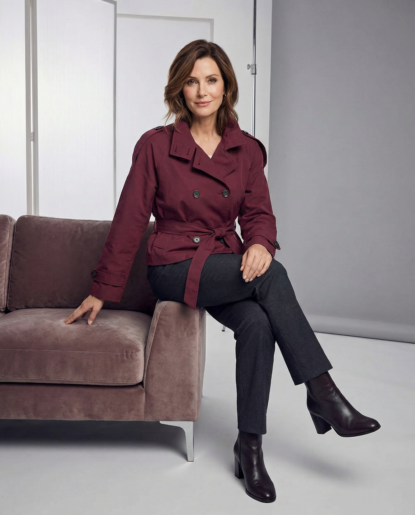 Eleganter Damen Trenchcoat - Premium Wintermantel mit Taillengürtel