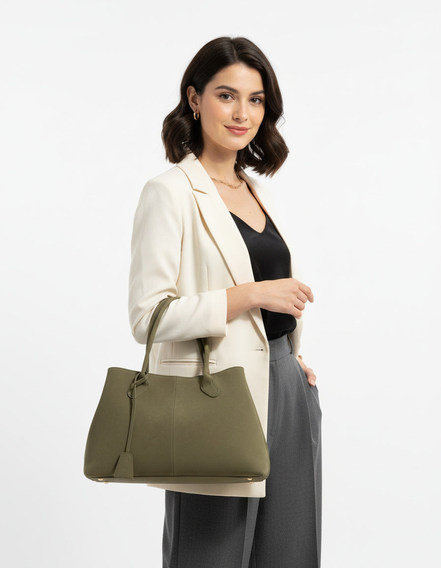 Handtasche in Wildlederoptik - elegante Alltagsbegleiterin