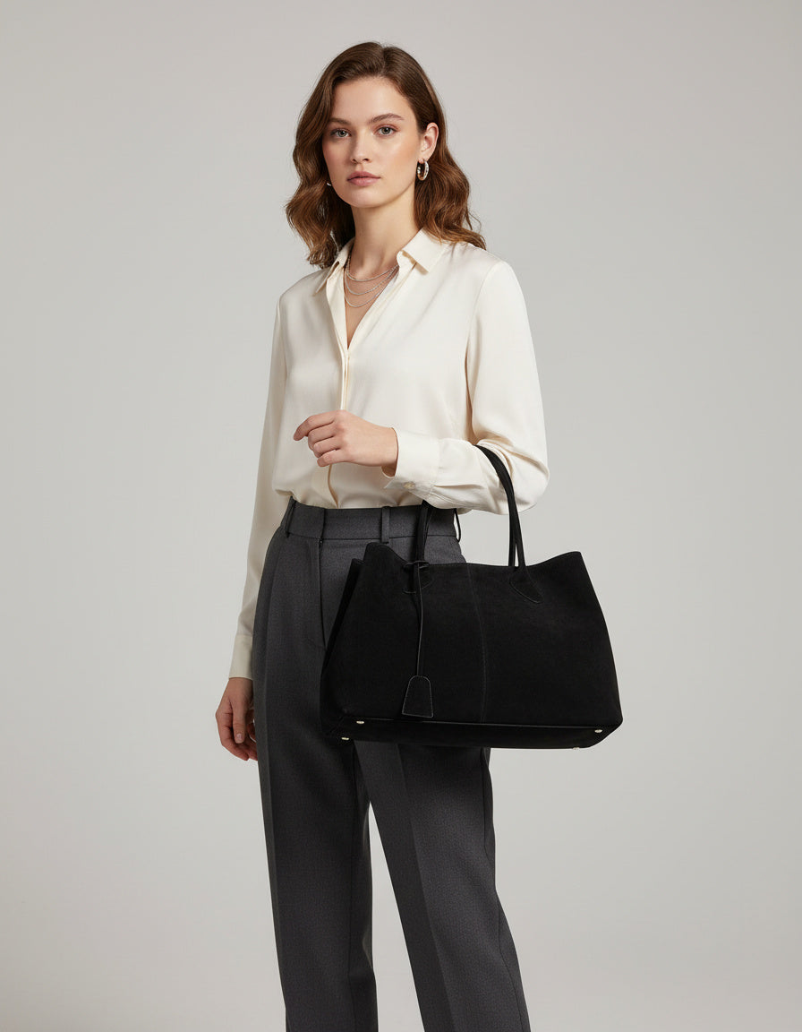 Handtasche in Wildlederoptik - elegante Alltagsbegleiterin