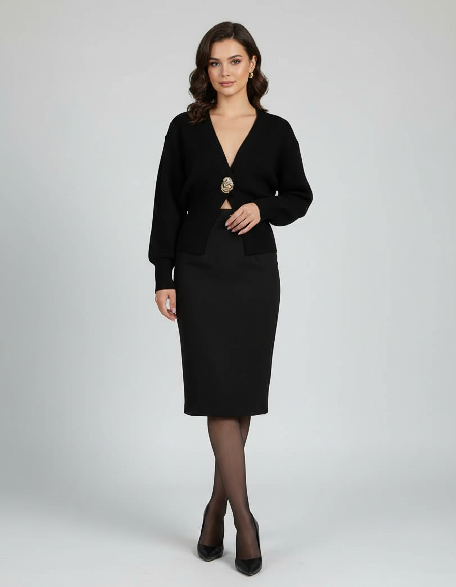 Damen Strickjacke Lang - Weiches Strickmaterial, Eleganter Look