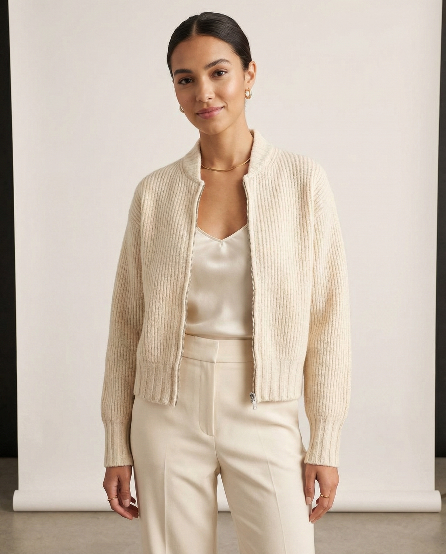 Damen Strickjacke - Vintage Design, Reißverschluss