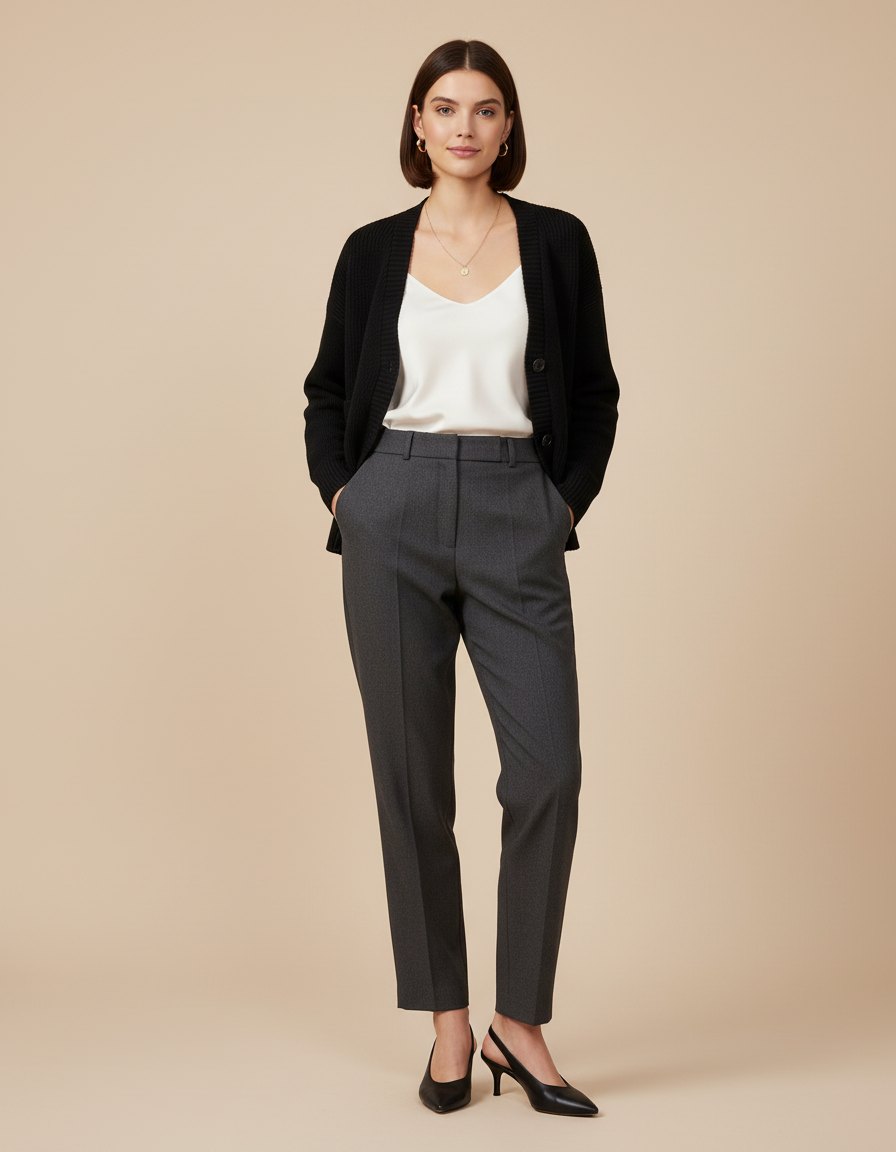 Damen Strickjacke - Hochwertiger Strick, V-Ausschnitt, Elegant