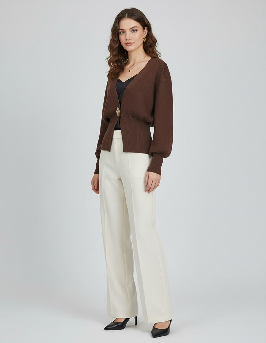 Damen Strickjacke Lang - Weiches Strickmaterial, Eleganter Look