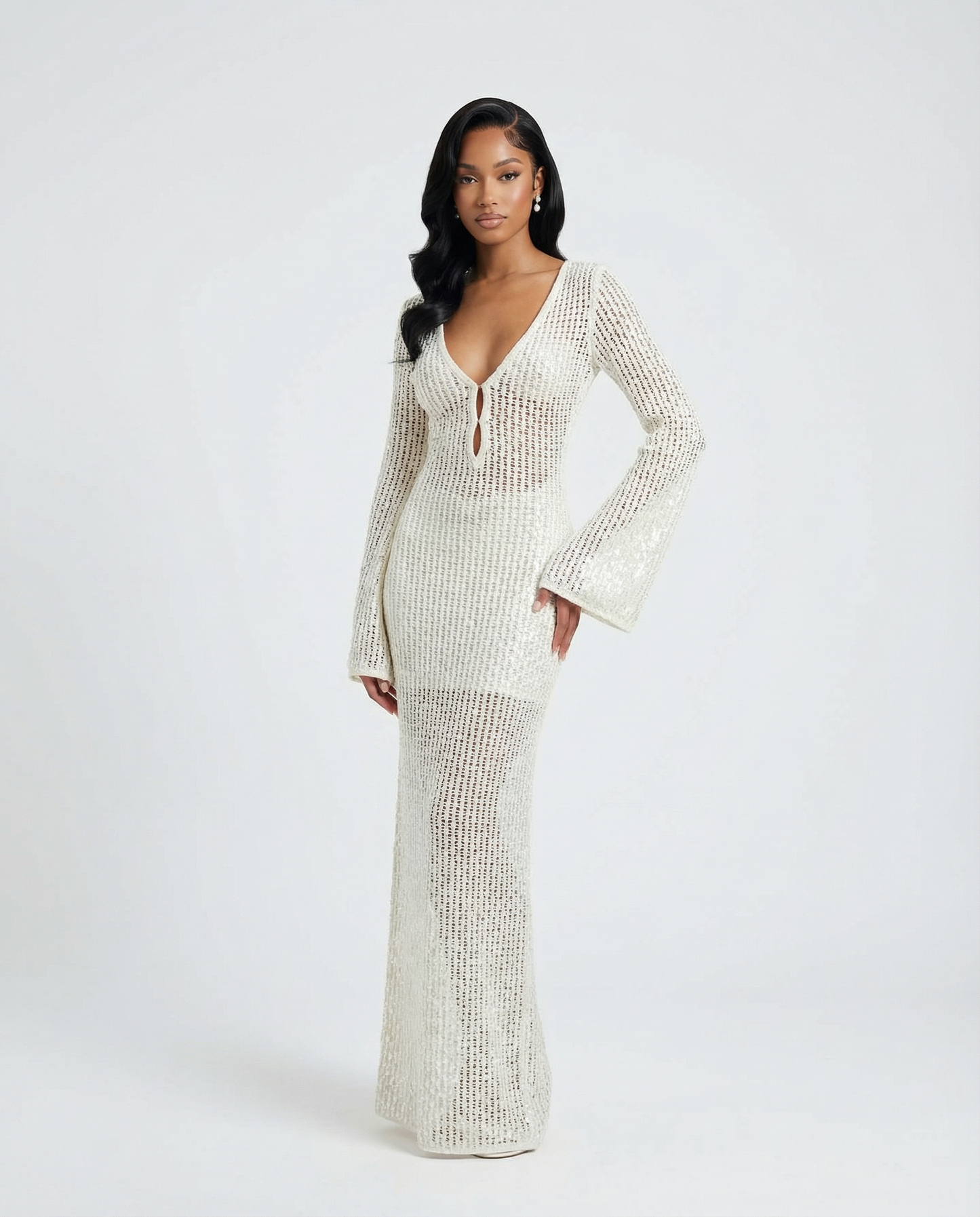 Romantisches gehäkeltes Maxikleid