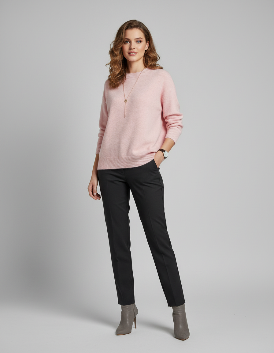 Damen Pullover - Weiches Mischgewebe, Lässiger Rundhals-Stil