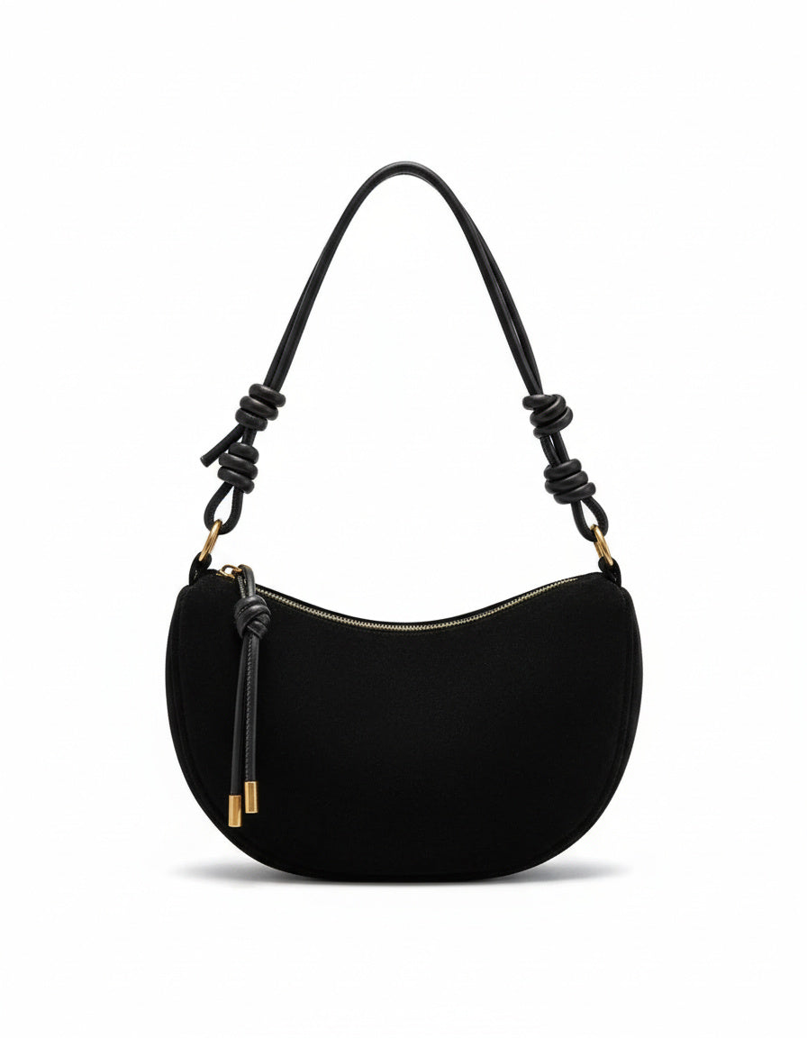 Schultertasche mit edler Wildlederoptik