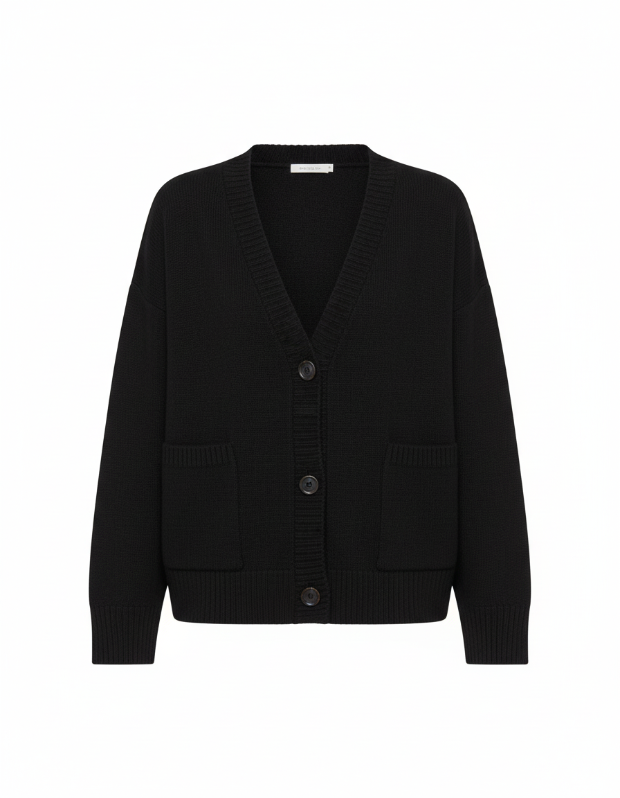 Damen Strickjacke - Hochwertiger Strick, V-Ausschnitt, Elegant