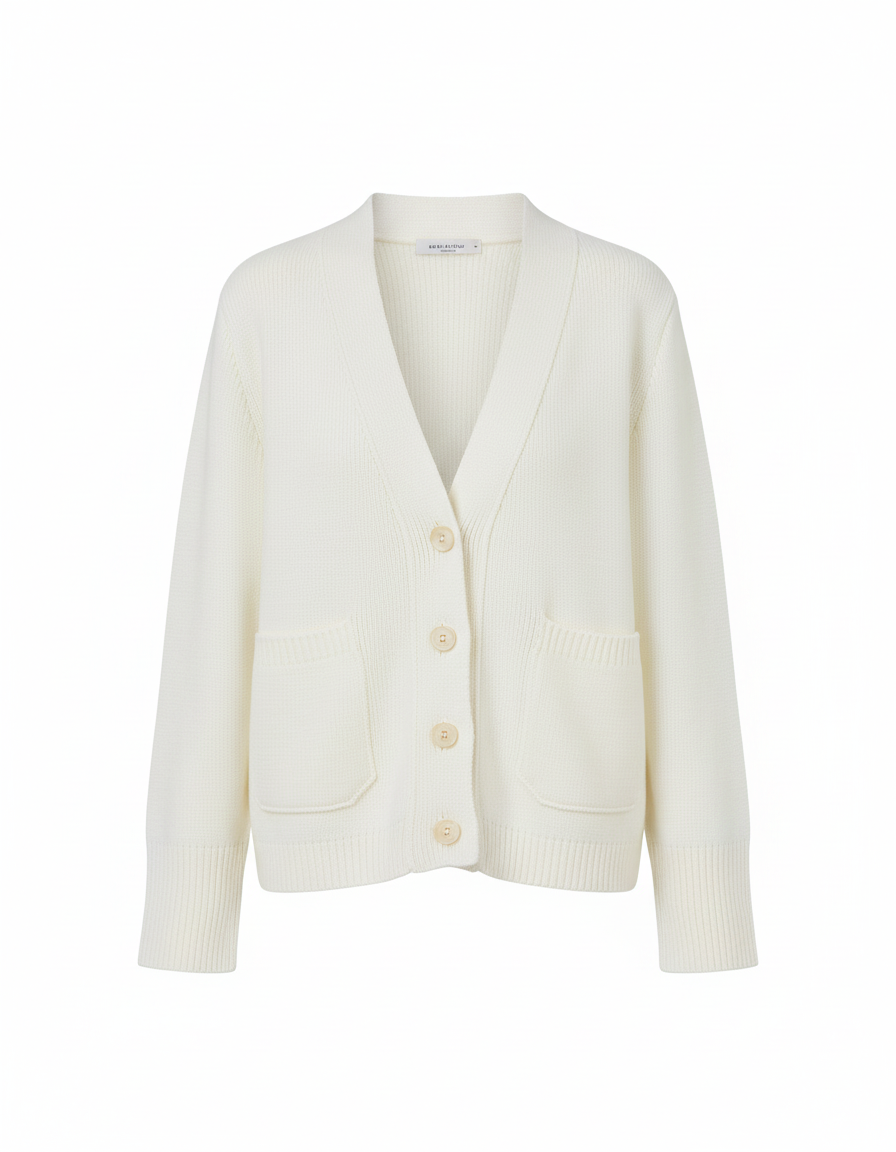 Damen Strickjacke - Viskose, Lockerer Schnitt, V-Ausschnitt