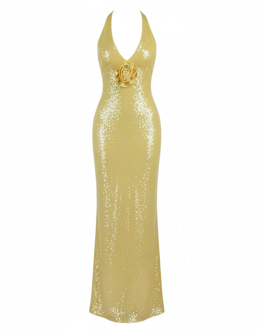 Pailletten-Maxikleid - Funkelndes Festkleid in Maxi-Länge