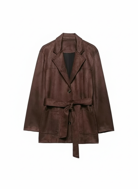 Stylischer Blazer im eleganten Wildlederoptik