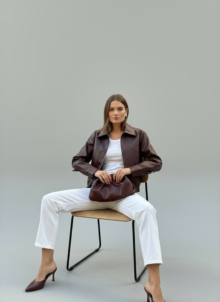 Stilvolle Lederoptik-Jacke für einen eleganten Look