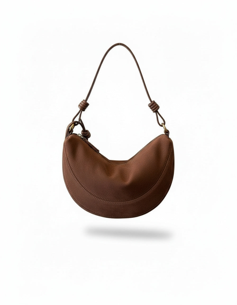 Schultertasche mit edler Wildlederoptik