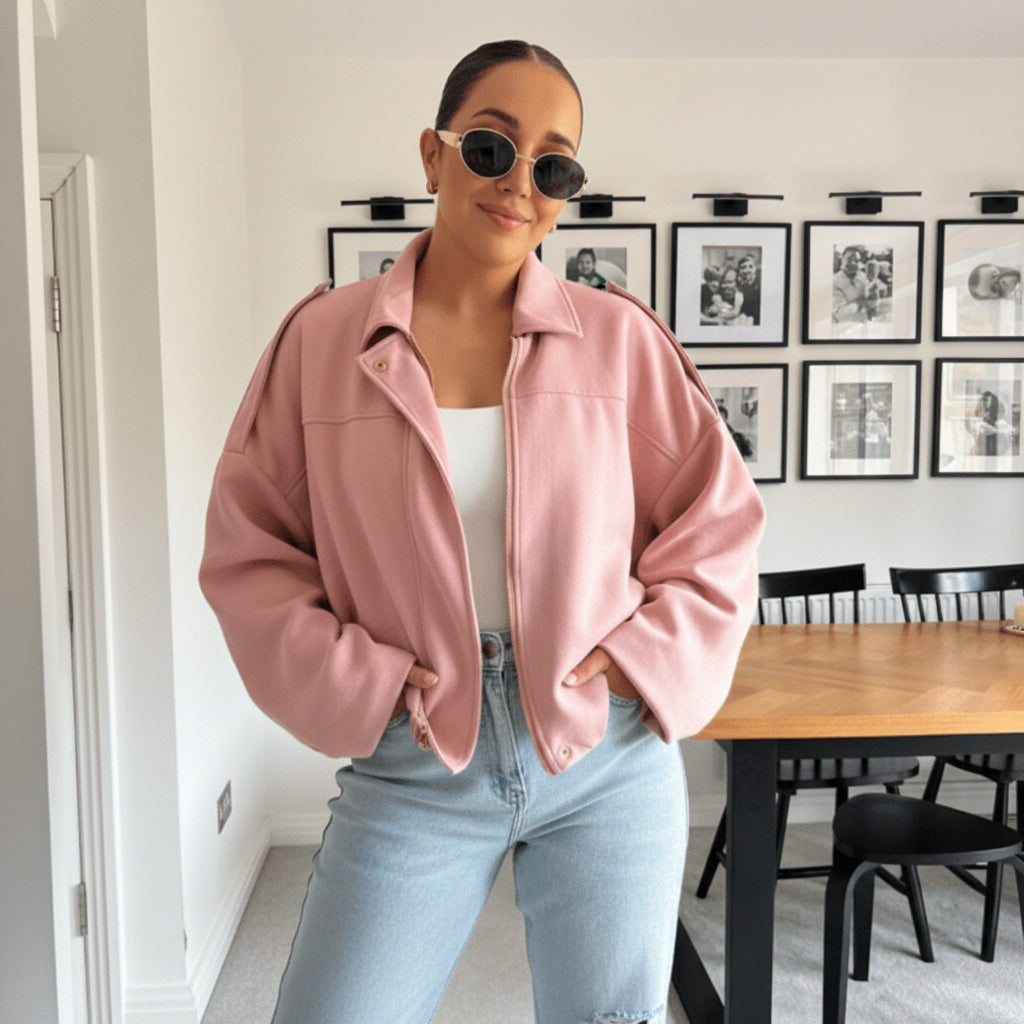 Stylische Bomberjacke im hochwertigen Wildlederlook